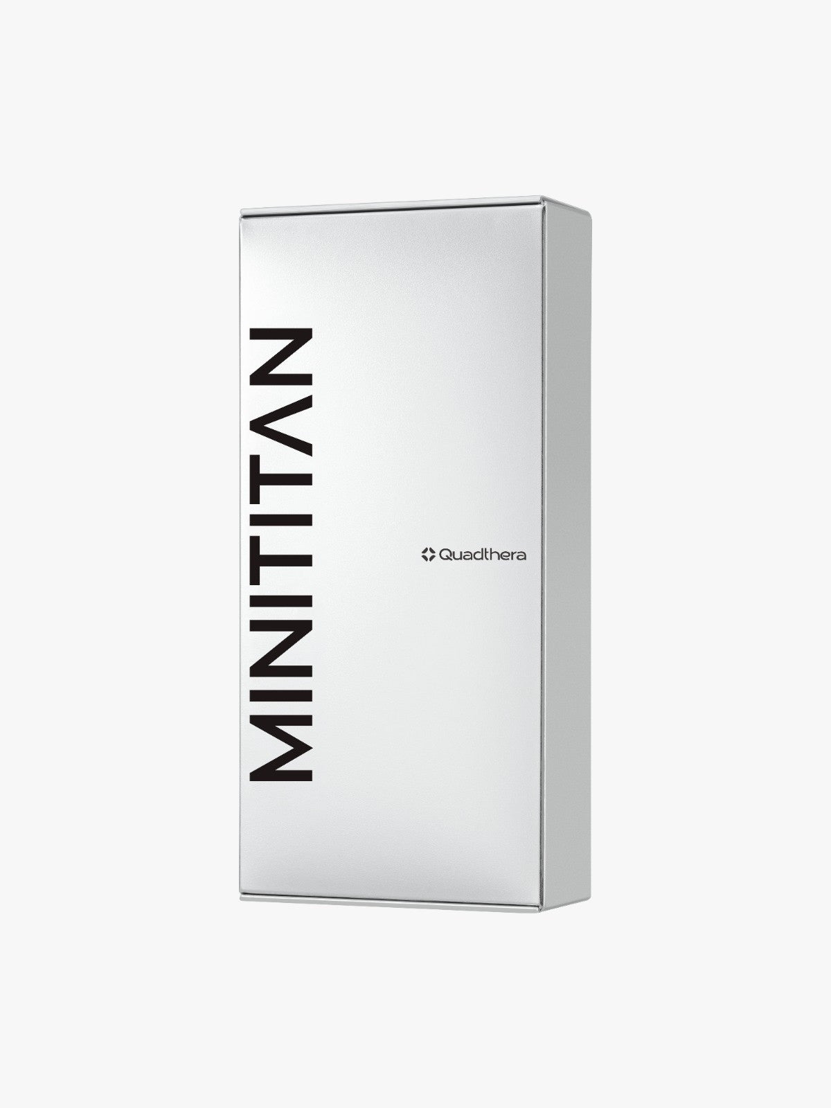 Silver Quadthera MiniTitan retail box shown from a front three-quarter angle.